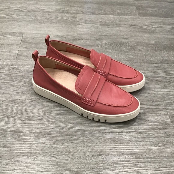 Vionic Shoes - Vionic Uptown Chantel Pink Leather Penny Loafers Women's 9.5W Slip On Sneakers